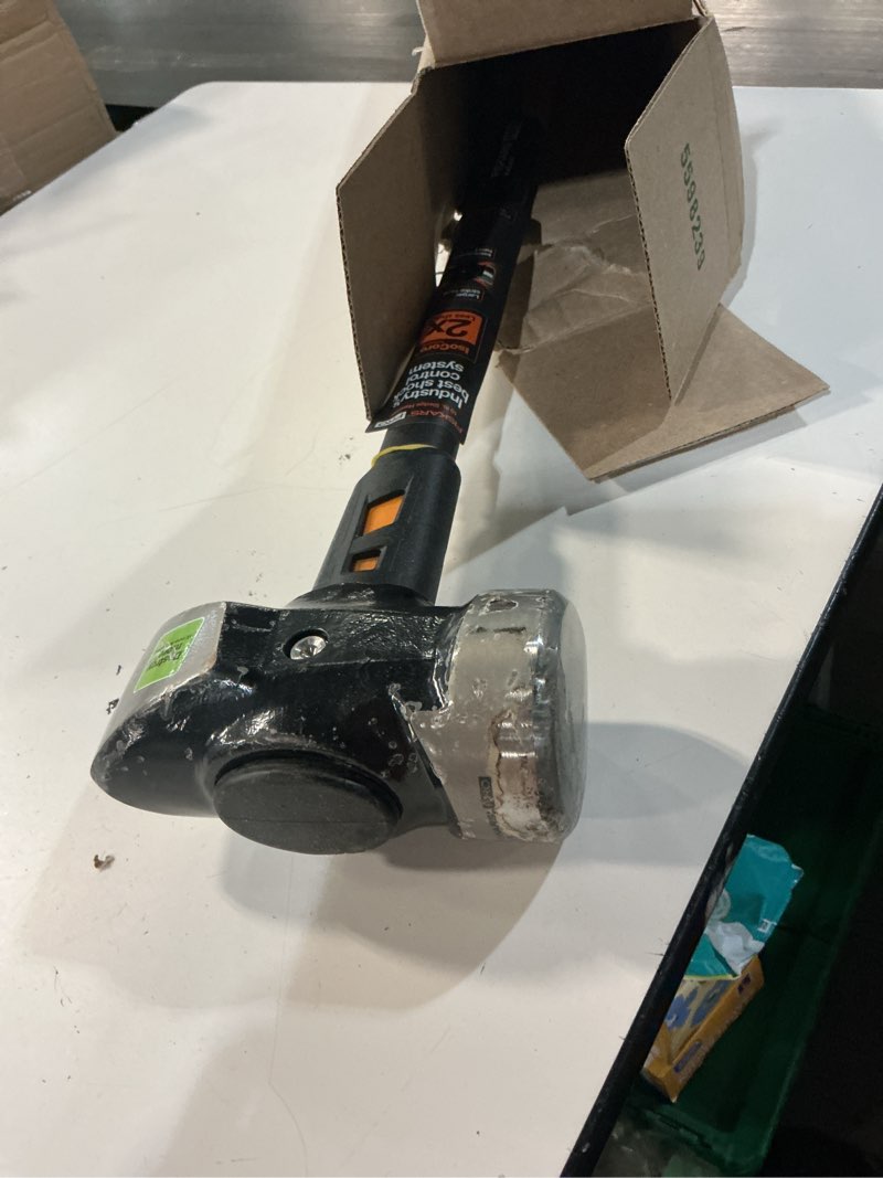 Condition photo showing As Is for fiskars pro isocore 10 lb sledge hammer, 36", shock-absorbing handle, wedged demolition face, orange/black sledge hammer 10 lb