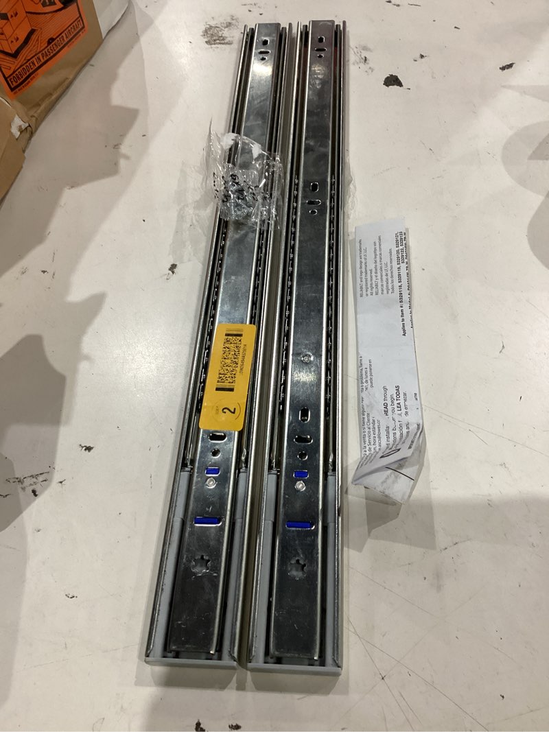 Condition photo showing Good Condition for berta (1 pairs) soft close 22 inch ball bearing, side mount heavy duty steel material, 100 lbs