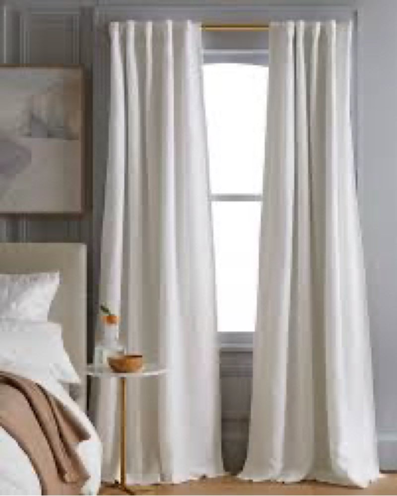 quince european linen room darkening curtain white 48x84