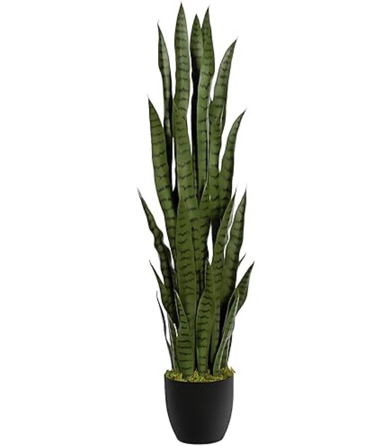 Keeplush 4ft Artificial Snake Plant – 46in Faux Sansevieria Plants, Fake Floor Plant for Indoor Outd