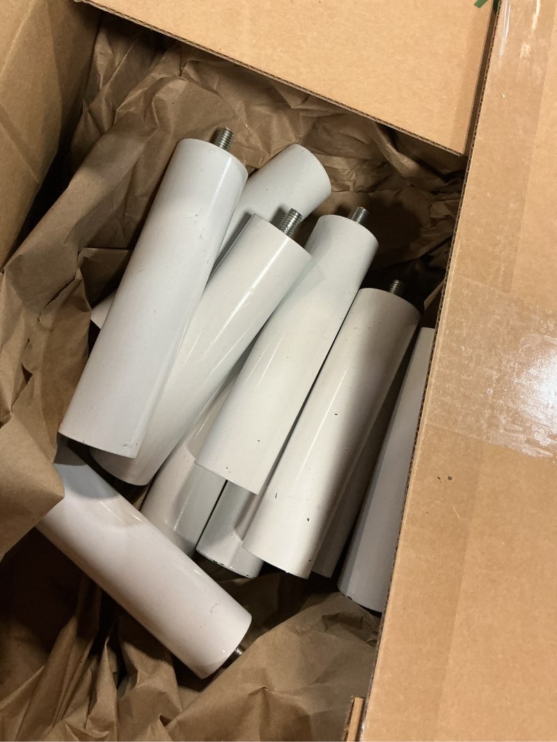 Condition photo showing As Is for nidouillet 9-tier metal spine bookshelf, adjustable vertical tower for books, tall & narrow ladder bookcase, space-saving multipurpose corner storage shelf, display stand (white, 9 tier) white 9 tier