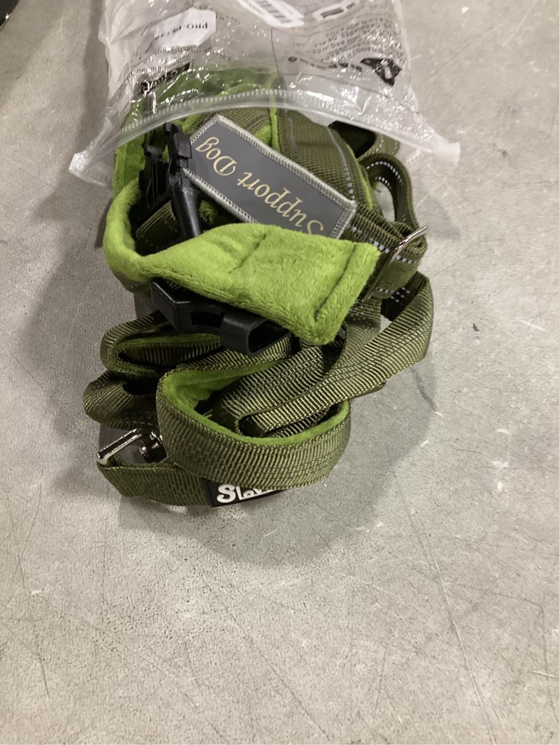 Condition photo showing Good Condition for slowton no pull dog harness - heavy duty dog harness and leash set for medium large doggies, reflective tactical harness with soft padded and front clip for easy walk and training (green s) green small