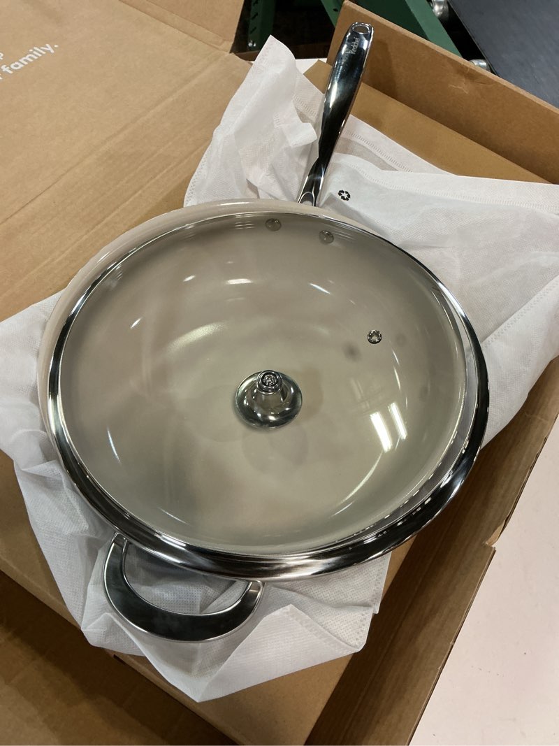 Condition photo showing Good Condition for redchef ceramic saute pan with lid, nonstick deep frying pan, 5qt jumbo cooker with helper handle & lid, non toxic ceramic cooking pan, chef pan, dishwasher & oven safe, pfas pfoa & ptfe free?blue?