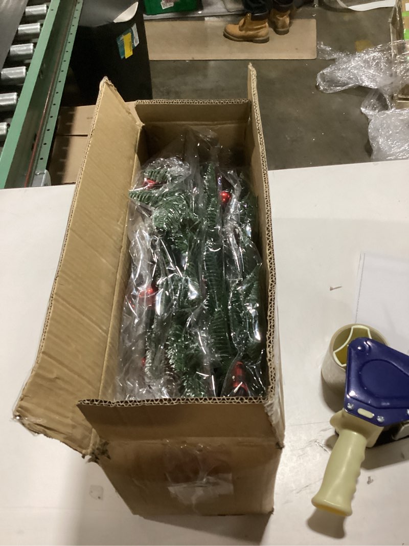 Condition photo showing New/Like New for 3 Pcs Christmas Teardrop Swag 24 Inch Pine Branch Swag Stairway Swag Prelit Tear Drop Christmas Wreath with Warm Lights Christmas Decoration for Door Indoor Outdoor Home Hanging Decor