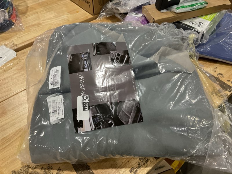 Condition photo showing Good Condition for suede headliner fabric, 72"l×60"w dark grey car headliner material, tela para tapizar techo de auto, faux suede wrap car interior with foam backing, interior replacement material for truck/suv 72"x60"w dark grey