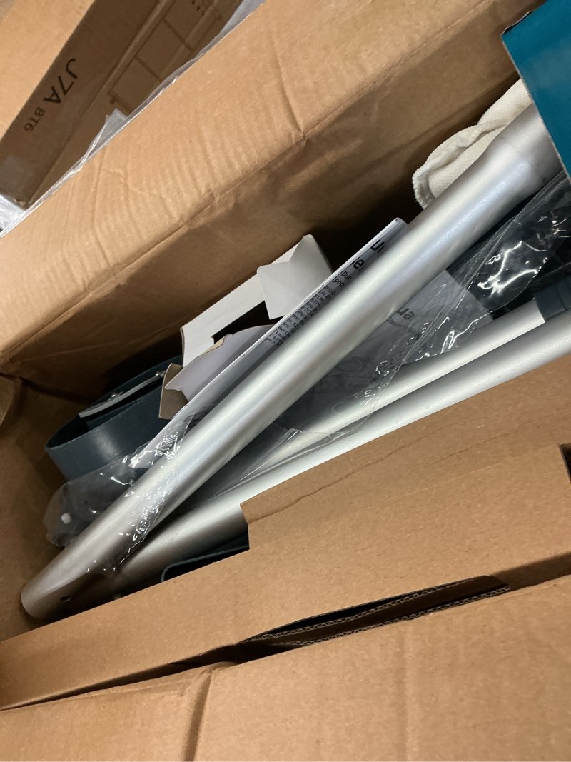 Condition photo showing As Is for vucaki 5-in-1 cordless pool vacuum with 14" 8-wheel vacuum head,10.8ft telescopic pole, 18.9gpm suction, 70min runtime, ipx8 waterproof, pool vacuum cleaner for inground & above ground pools and spas blue