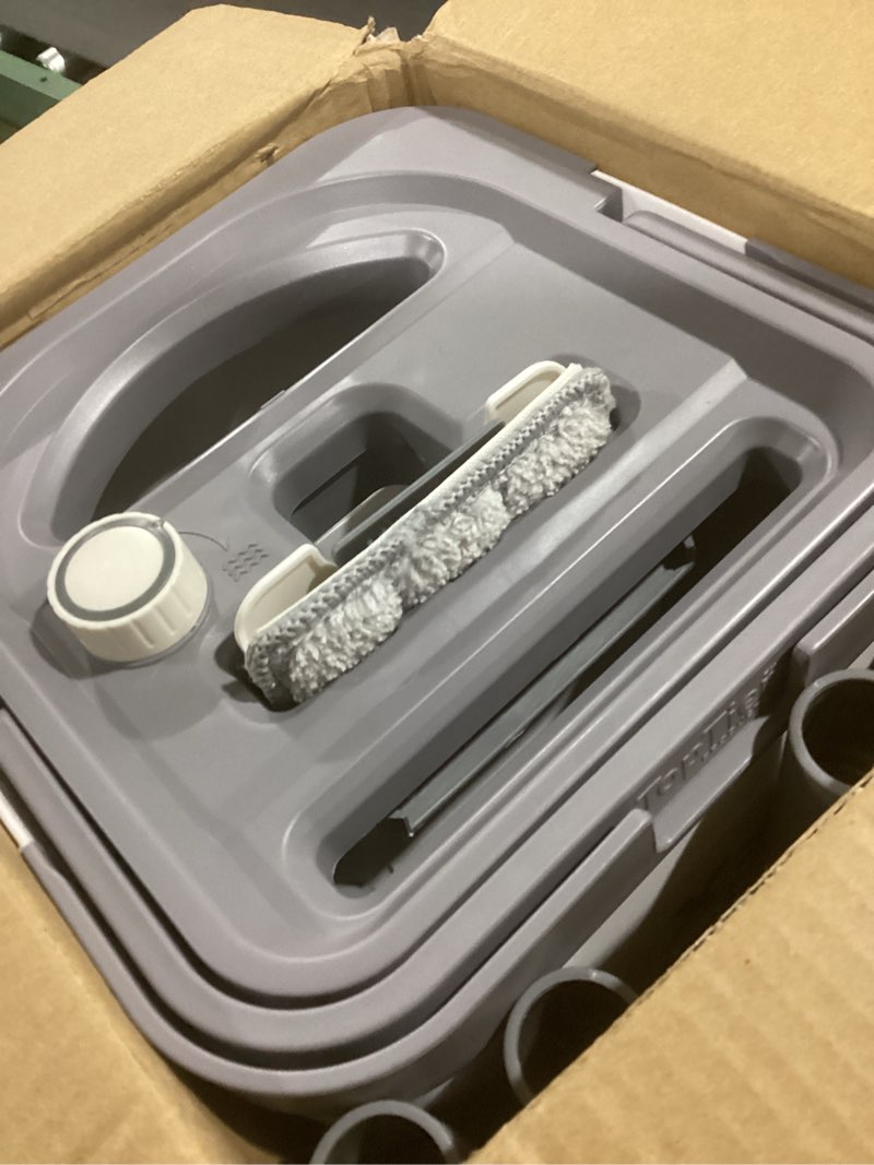 Condition photo showing New/Like New for x3 mop, separates dirty and clean water, 3-chamber design, flat mop and bucket set, hands free home floor cleaning, 3 reusable microfiber mop pads included (original x3 mop)