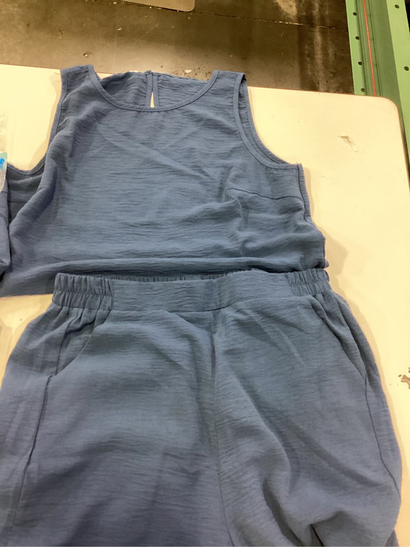 Condition photo showing Good Condition for idealsanxun womens linen tank tops spring summer relaxed fit sleeveless shirts light blue small