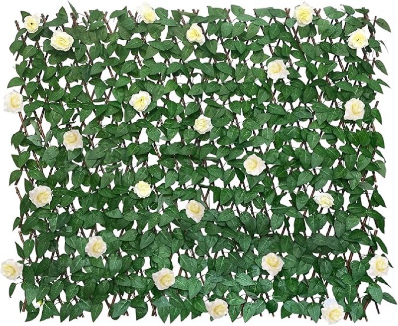 glant expandable fence privacy screen for balcony patio outdoor,decorative faux ivy fencing panel,ar