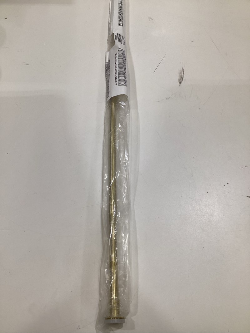 Condition photo showing As Is for gold tension rod 28-48 inch 1 pack fit 31-48 inch area, 7/8 inch diameter spring loaded curtain rods no drilling adjustable, tension curtain rod for windows doorway kitchen closet bedroom gold 31-48in-1p