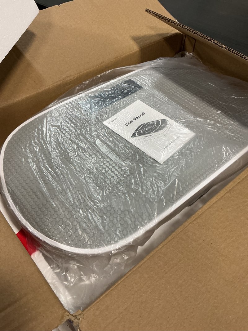 Condition photo showing Good Condition for merach vibration plate exercise machine, curved vibration plate for lymphatic drainage weight loss, vibrating plate with real-time calorie tracking on led display, workout equipment for home women men grey