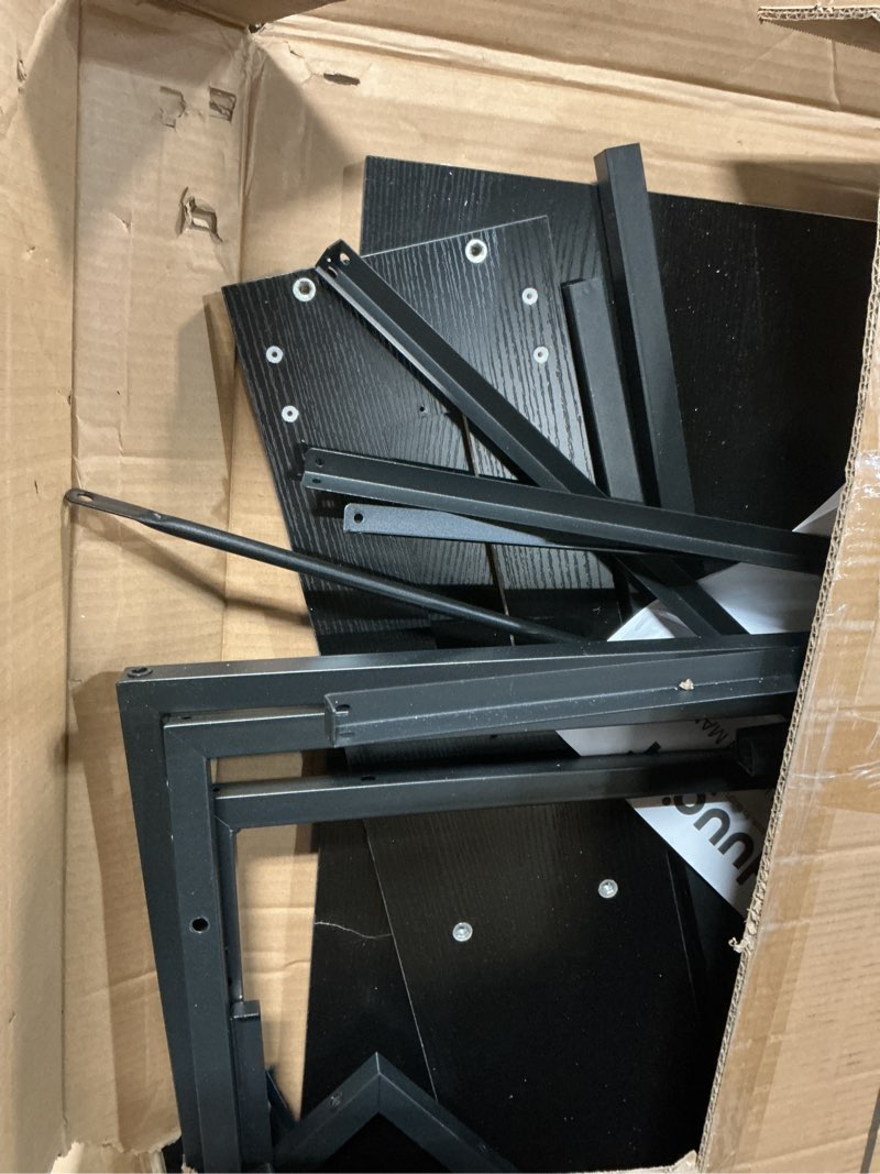 Condition photo showing As Is for Huuger Gaming Desk with 6 Drawers, Computer Desk with LED Lights Power Outlets and Type-C, 47 Inch Office Desk with Storage, Monitor Stand, Writing Desk Work Desk Home Office, Bedroom, Study, Black 47 inch Black