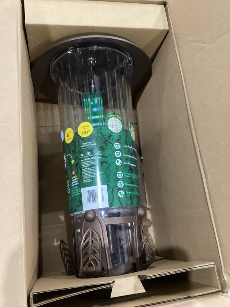 Condition photo showing Good Condition for perky-pet 334-1sr squirrel-be-gone max large wild bird feeder with flexports, squirrel proof bird feeder with weight-activated perches - 4lb seed capacity