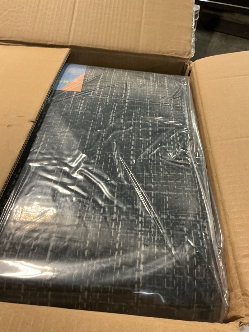 Condition photo showing New/Like New for Living Room Area Rug 9x12 Machine Washable Rug Non-Slip Stain Resistant Modern Abstract Bedroom Rug Contemporary Throw Floor Carpet for Dining Room Solid Area Rug for Home Office, Black