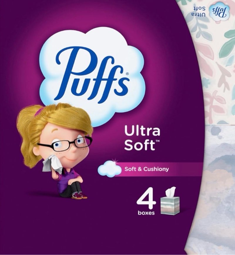 puffs ultra soft facial tissues, 5 cube box, 56 facial tissues per box 1 count (pack of 1)