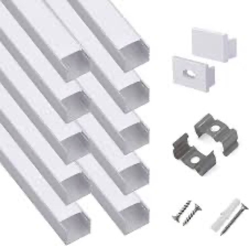 HAMRVL 10-Pack 3.3Ft/1M 10×10mm LED Aluminum Channel System for Wood Slat Wall Panels, U Shape LED C