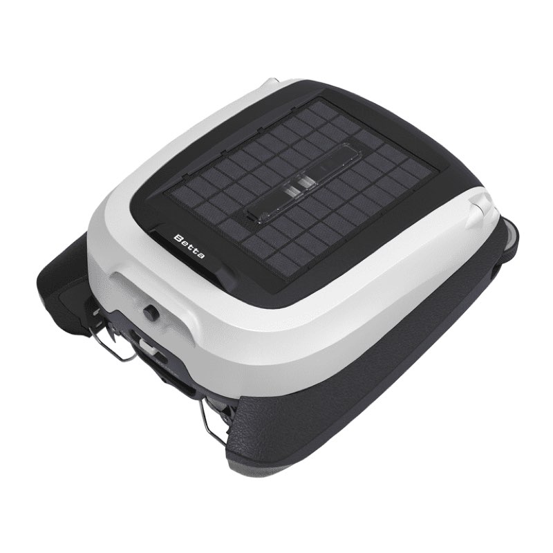betta swift solar-powered robotic pool skimmer with dual cleaning mode, soft-contact casing, and large easy-clean debris basket