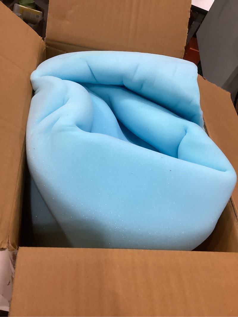 Condition photo showing As Is for dmi 2-inch foam mattress topper, egg crate foam pad for support, air circulation, pressure relief & weight distribution, twin size 33 x 72, blue