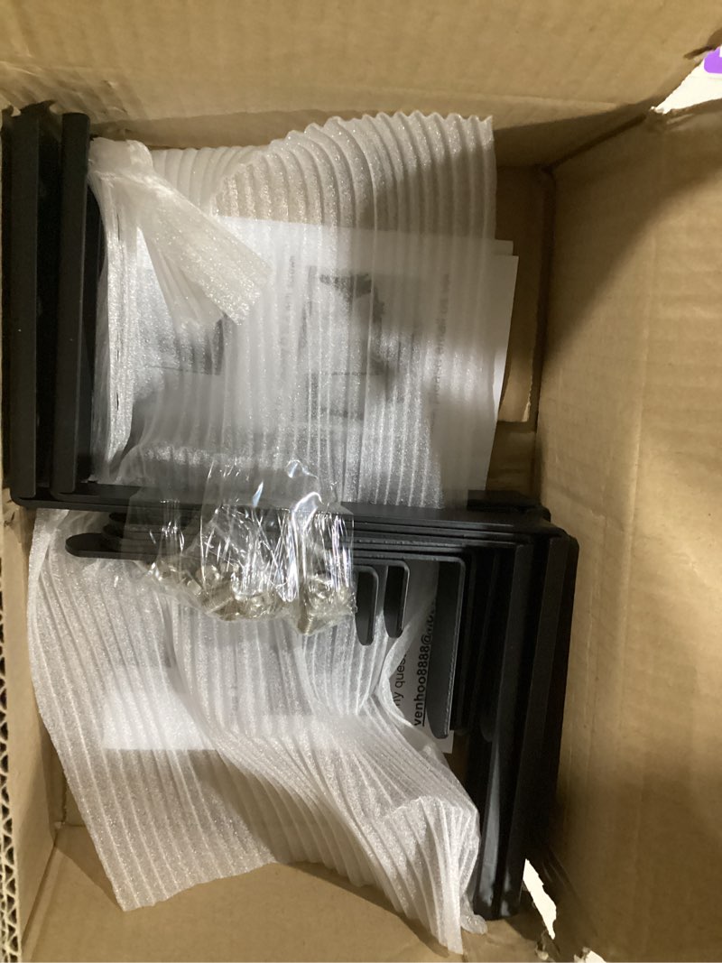 Condition photo showing Good Condition for planter box brackets, adjustable flower brackets for deck railing, no drill window bracket for outdoor planters-4 pack 4 pack black no drill