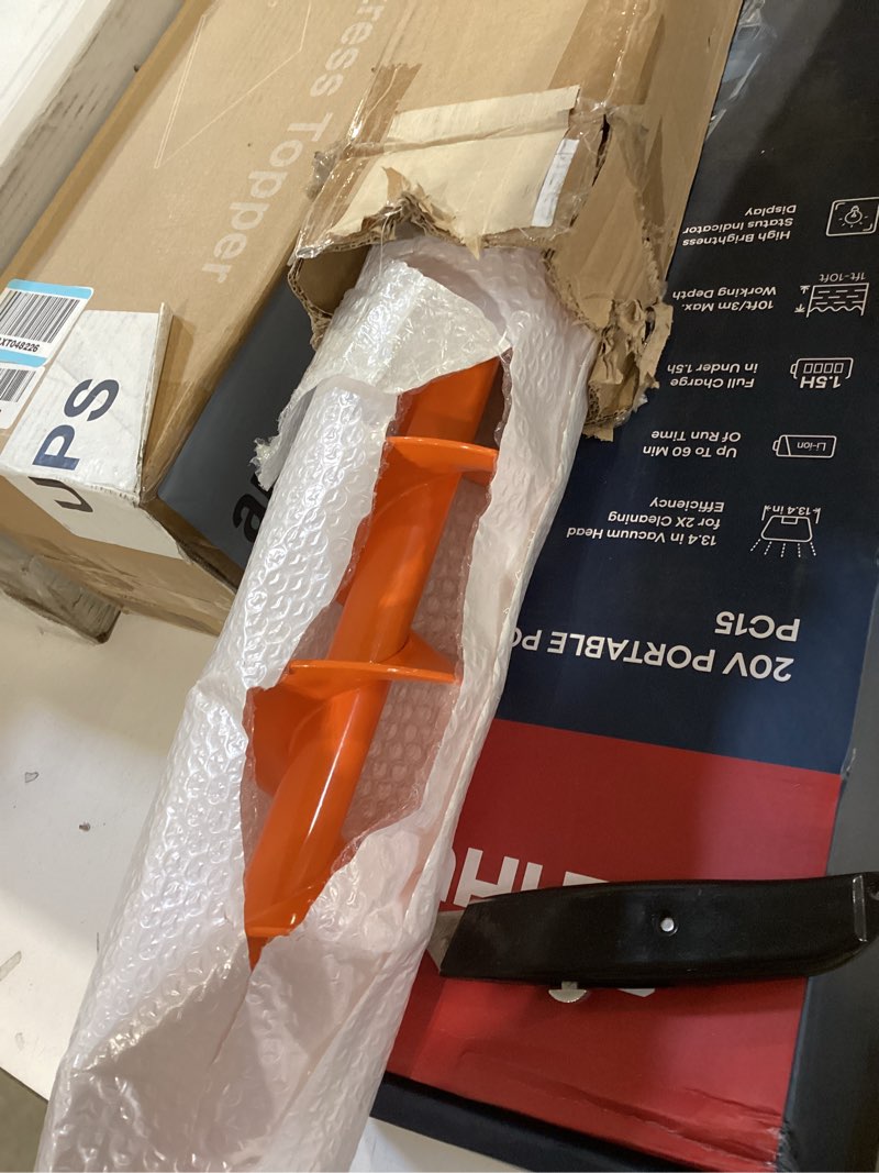 Condition photo showing Good Condition for upgraded auger drill bit for planting 4'' x 32'' garden drill augers for digging holes post hole auger for bulbs, flower, fence posts earth auger bit for cordless and corded drill - fit 3/8" hex drive