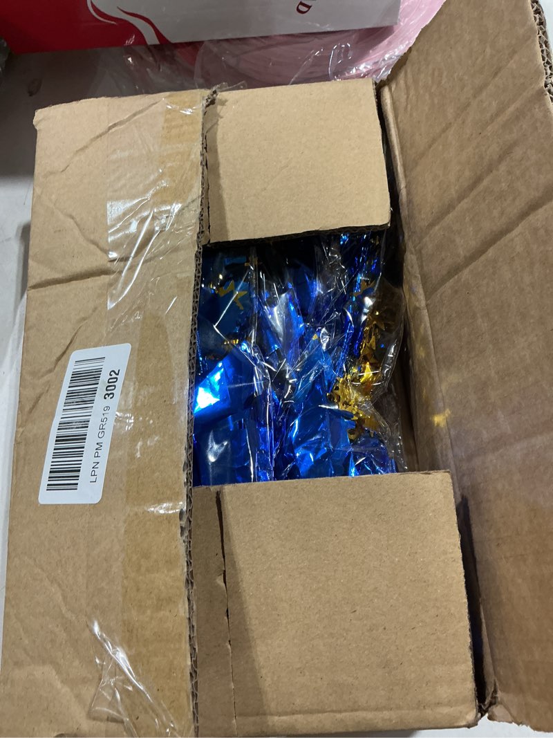 Condition photo showing New/Like New for similiar product fubinina 6 pack 2026 graduation table centerpiece party decoration metallic foil spray centerpiece glitter decor star tabletop for graduation new year birthday holiday party favor, blue and gold