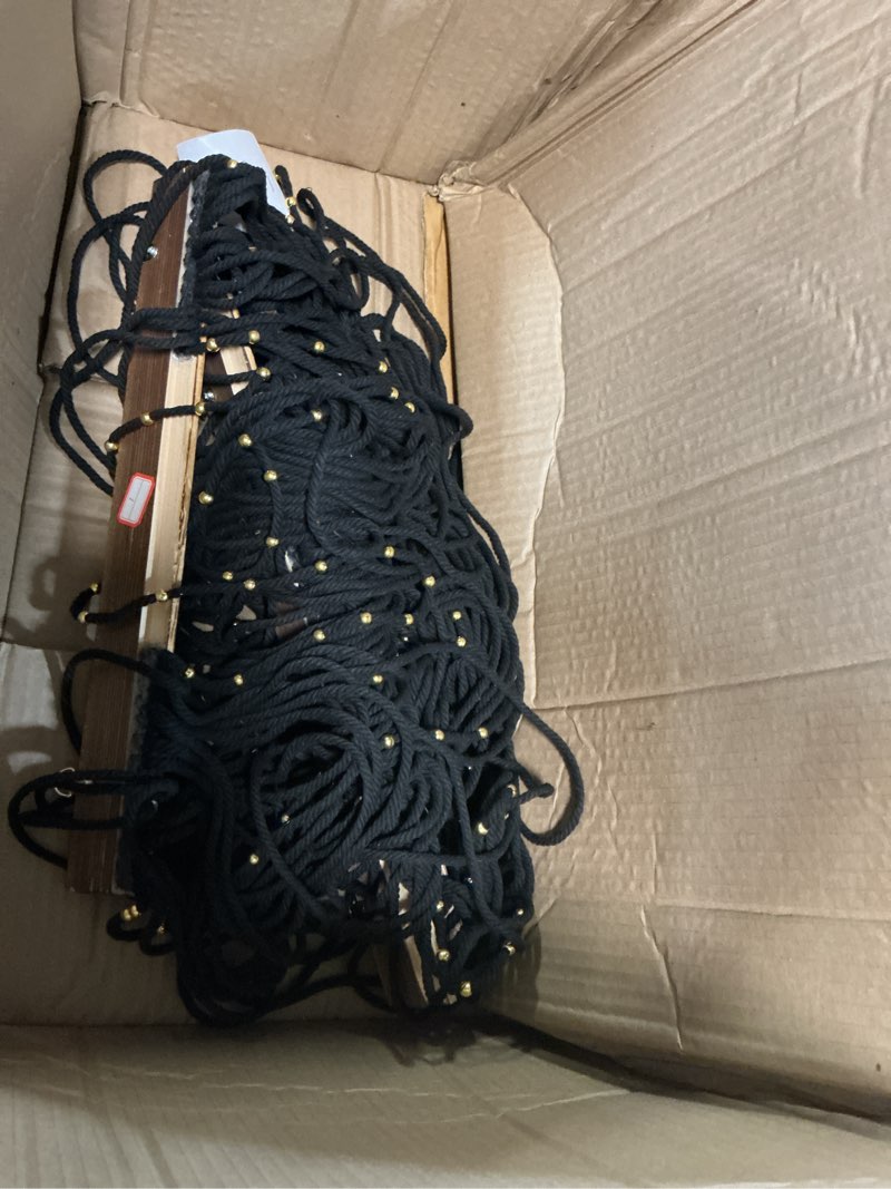 Condition photo showing As Is for LB Large Macrame Wall Hanging Black, Boho Tapestry Wall Hanging Macrame Wall Art Handmade Yarn Woven