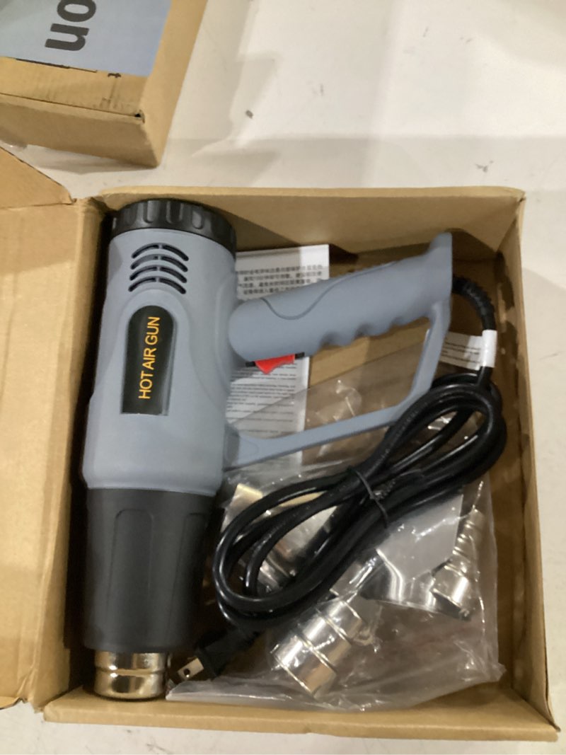 Condition photo showing Good Condition for heat gun?572?& 1112? dual temperature control heat gun', overload protection with 4 nozzles for crafting, hot air gun?shrink wrapping, phone repair, epoxy resin