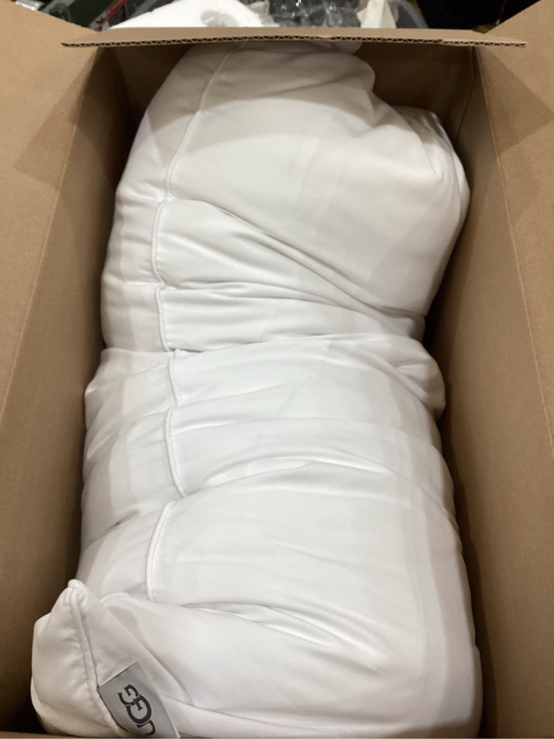 Condition photo showing As Is for ugg danielle cooling pillow king size hypoallergenic down alternative luxury hotel bed pillow for stomach back or side sleeper with machine washable cover, 20-inch x 36-inch, white