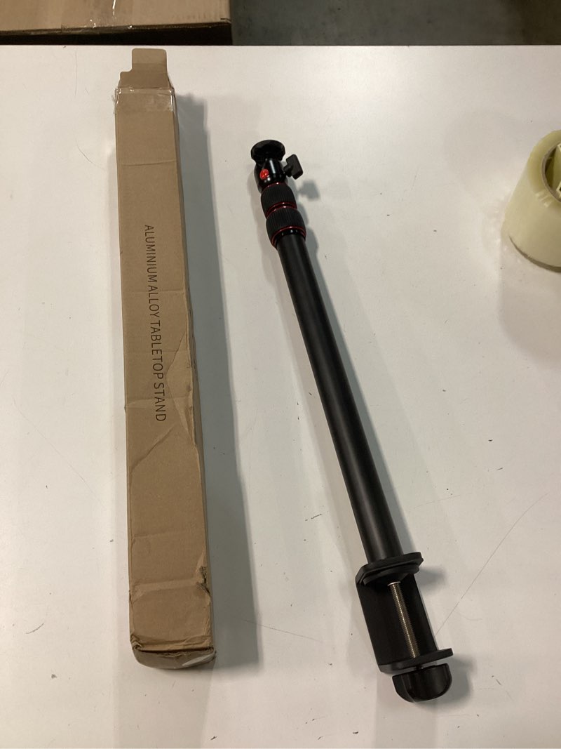 Condition photo showing Good Condition for NEEWER Extendable Camera Desk Mount with Ball Head, 17"-40" Adjustable Table Light Stand with 1/4" Screw & C Clamp for DSLR Camera, Ring Light, Live Stream, Vlog, Max Load: 6.6lb/3kg, TL283 (RED) TL283/Red