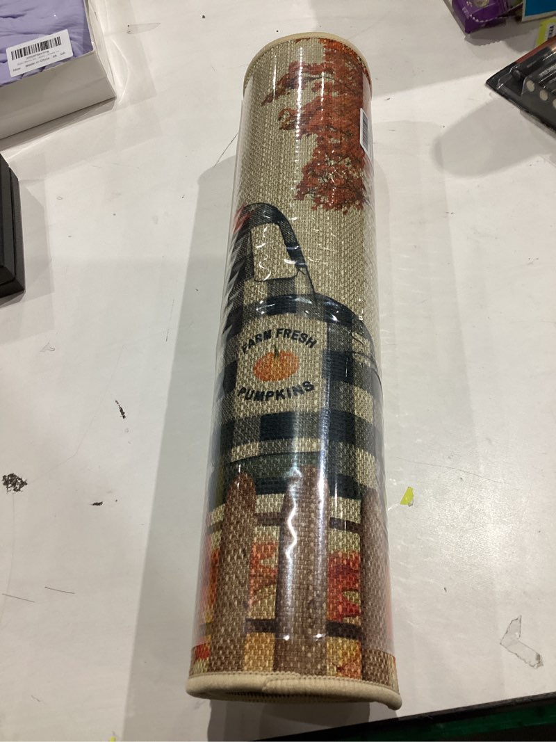 Condition photo showing New/Like New for Fall Decorations for Home, Fall Kitchen Rugs Set of 2, Autumn Pumpkin Truck Kitchen Mats Decor 17x29-17x47 Inch