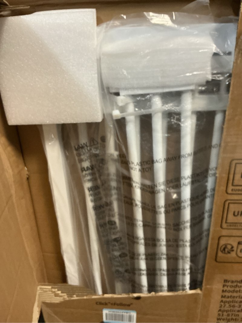 Condition photo showing Good Condition for Gardner Pet 51"-87" Extra Tall Cat Gate for Doorway, Wide Adjustable 27.56"-37" Baby Gate Included 4 Extension Kits, Pressure Mounted Safety Full Door Gate for Stairs, Studio, Kitchen (White) White 51-87"/130-220cm