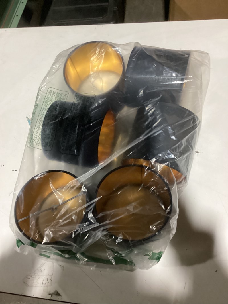 Condition photo showing Good Condition for Wellmet Lamp Shades,Small Chandelier Shades ONLY for Candle Bulbs,Clip-on Drum Lampshades,Set of 6, 5.5"x 5.5"x5",Black Gold Black-Gold