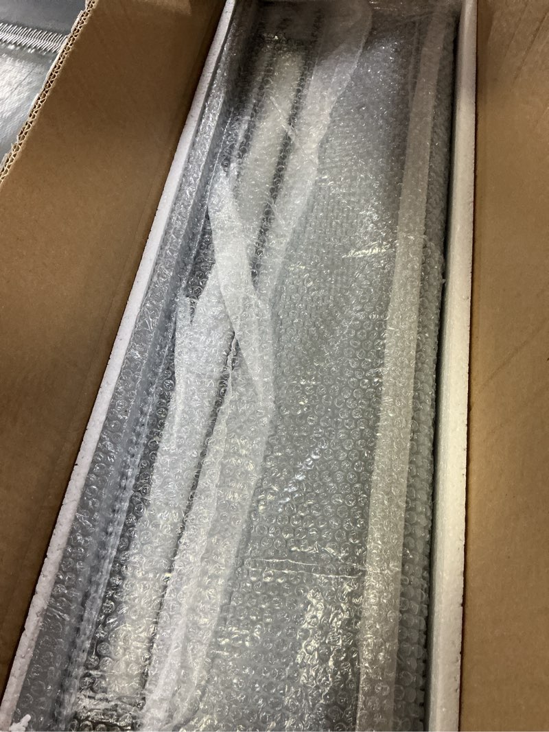 Condition photo showing New/Like New for wopitues floating shelves 24 inch with black metal guardrail, shelves for wall decor set of 3, wall shelves for bedroom, bathroom, kitchen, living room, plants, picture frames, art- grey grey 23.6 inch