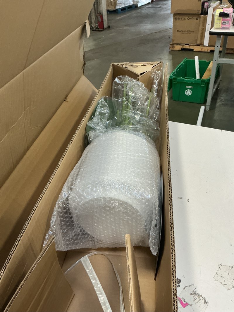 Condition photo showing New/Like New for Artificial Bird of Paradise Plant 5Ft Tall Fake Tropical Palm Tree Large Fake Plants with 10 Silk Banana Leaves Faux Plant Indoor Decor Trees with White Pot for Home Bedroom Living Room Office 1 5ft