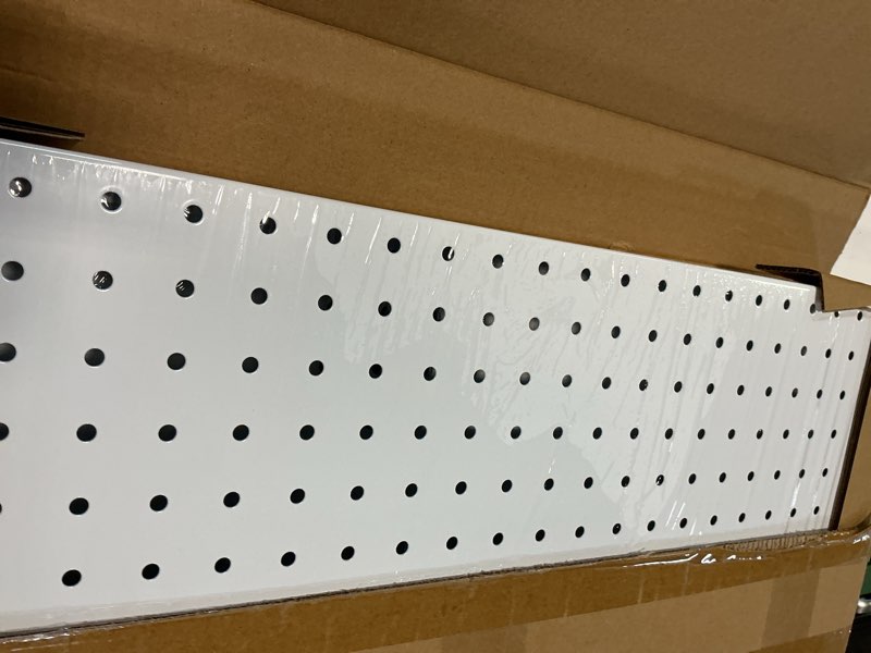 Condition photo showing Good Condition for pbhepj 4 pcs metal pegboard panels, heavy duty peg boards for garage and garden tool storage, includes drywall anchors and screws kits, white white 48" x 24"