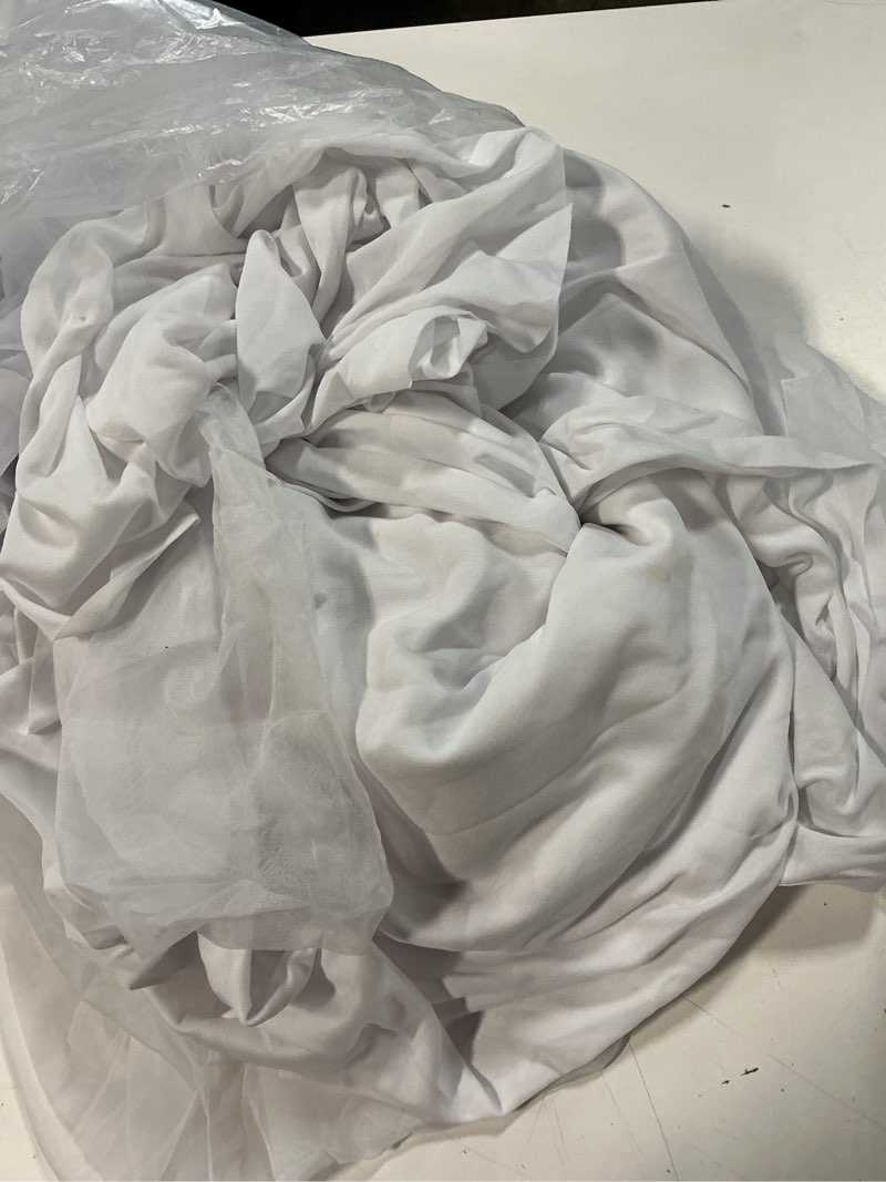 Condition photo showing Good Condition for 4 pack white tulle tablecloths for 6 foot rectangular tables, 72 x 30 inch white rectangle table cloth, wrinkle free table cover with tutu skirt for wedding birthday party banquet buffet decorations white 72" x 30" (6ft - 4 pack)