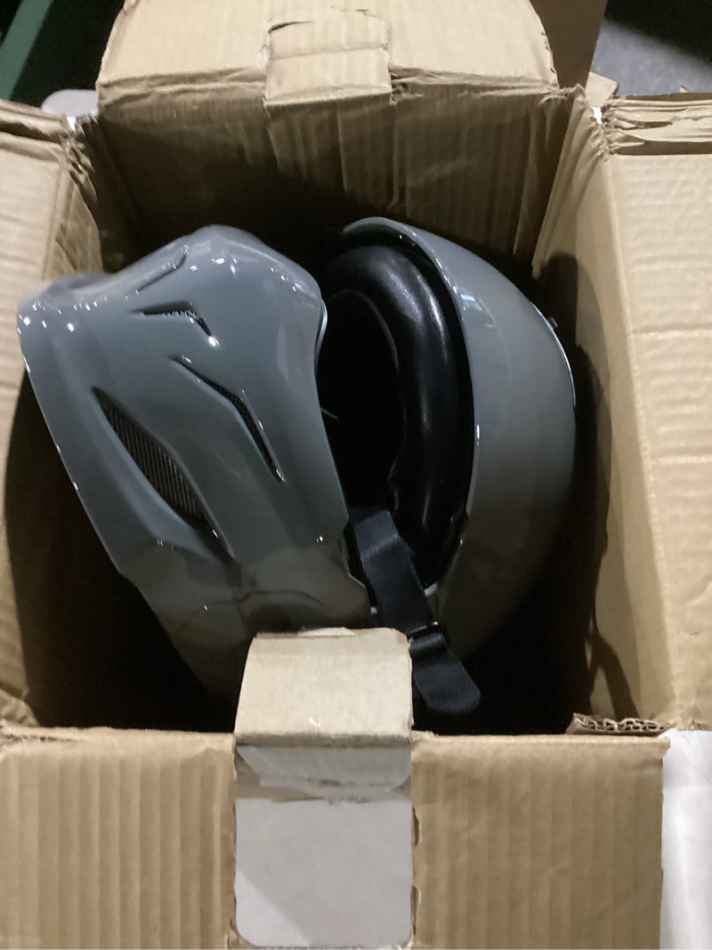 Condition photo showing As Is for Full Face Motorcycle Helmet for Unisex-Adult Dirt Bike ATV Scooter Cruiser 3/4 Face Motocross Helmet Interchangeable Mouth Cover DOT Approved Gray Small