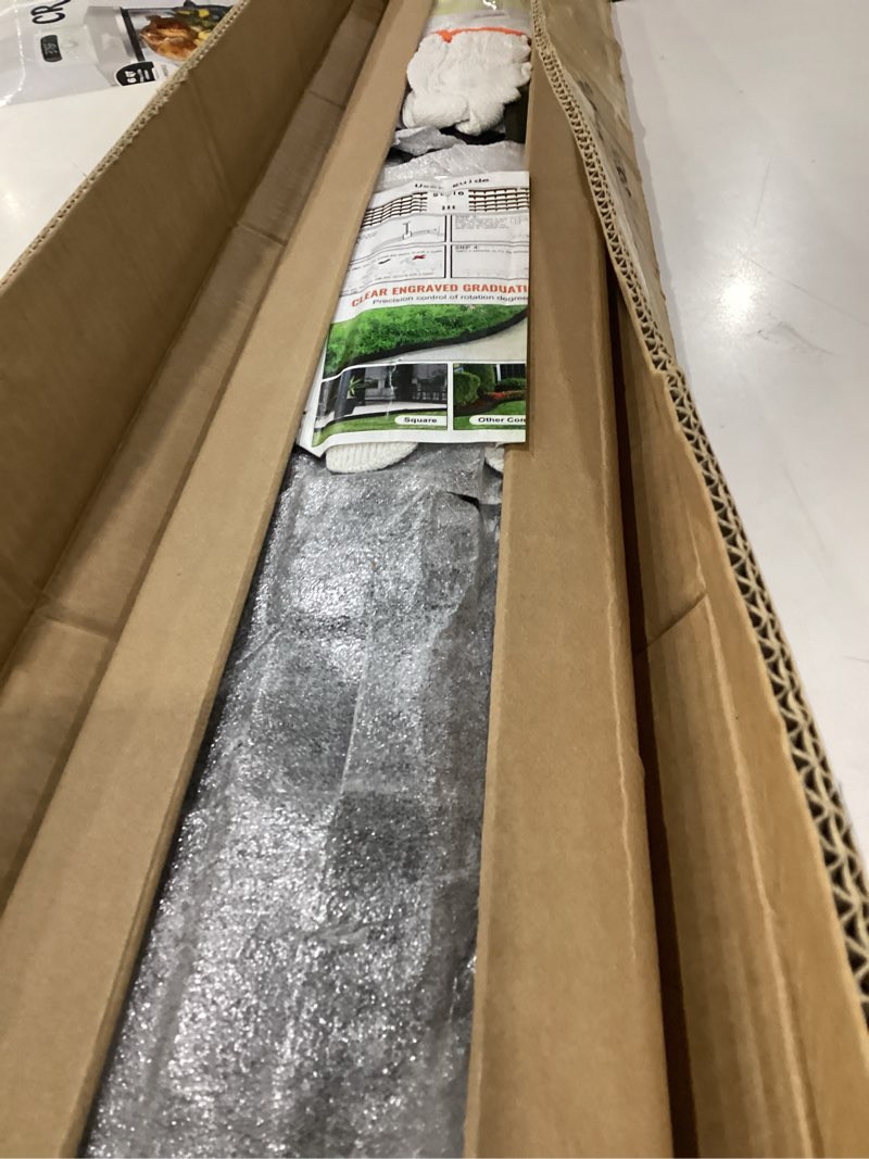 Condition photo showing As Is for 10-pack galvanized steel landscape lawn edging - 4.5 inch height black powder coated bendable metal strips - hammer-in edge border - yard pathway divider 40 inch each(33ft total), #lylb45bk-us 10 pack(33ft total)-4.5" height black color