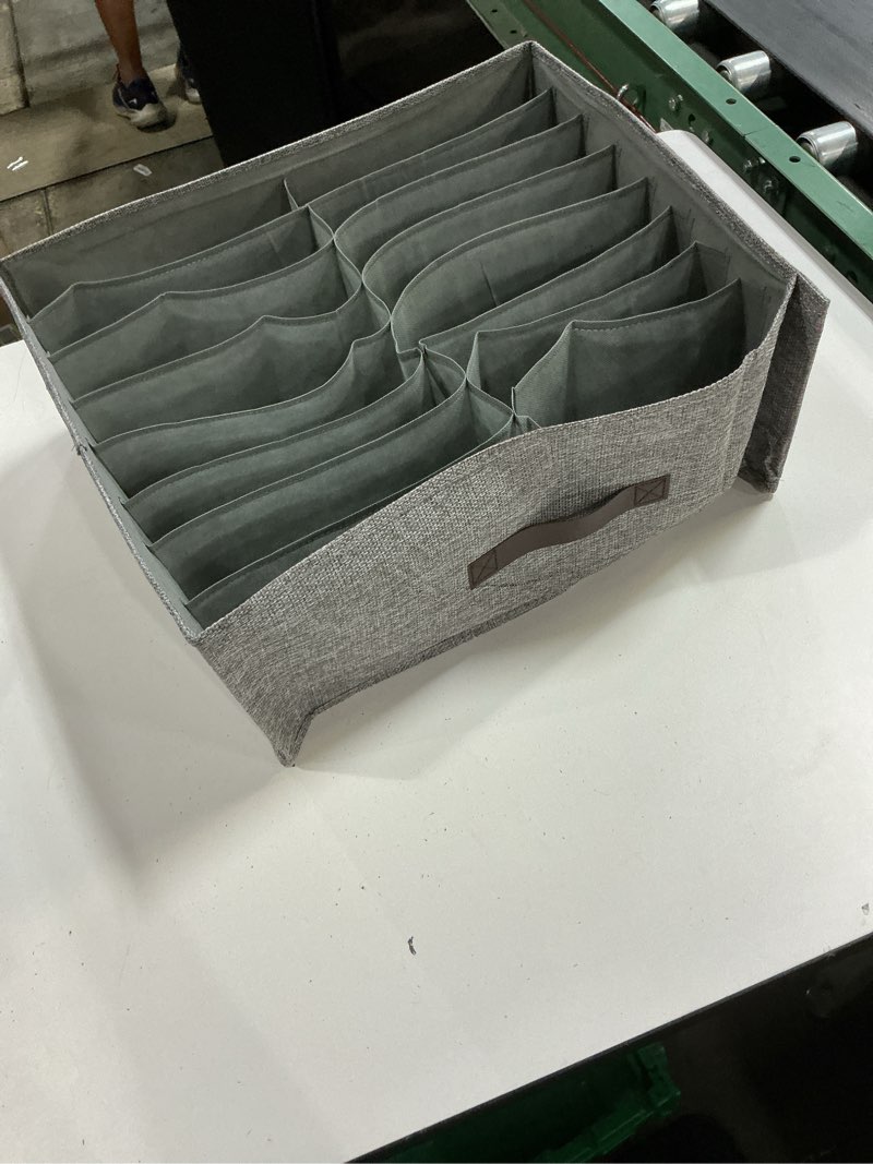 Condition photo showing Good Condition for 2pcs dual-column 16-grid clothes organizer, drawer-type closet storage box for pants & shirts, wardrobe divider bin with handle, foldable fabric storage drawer for bedroom closet organization