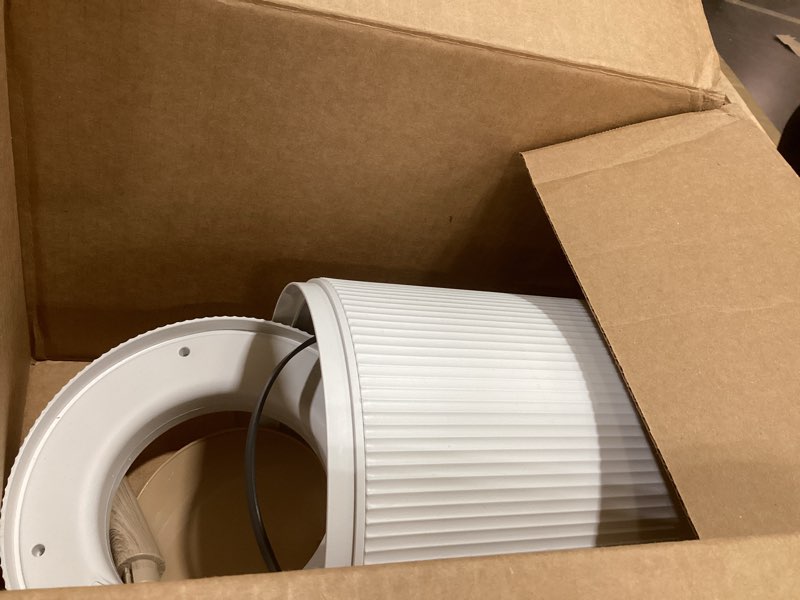 Condition photo showing As Is for URALFA Motion Sensor Trash Can with Lid, 3 Gallon / 11 L Automatic Bathroom Trash Can, Touchless Trash Bin, Smart Plastic Garbage Can with Removable Legs for Bathroom, Bedroom, Kitchen, Office, White White Automatic with Legs