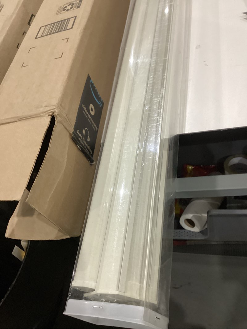Condition photo showing As Is for persilux cordless zebra blinds for windows (36" w x 72" h, cream) free-stop windows shades dual layer light control for day and night, light filtering sheer shades for home, easy to install 36"w x 72"h cream