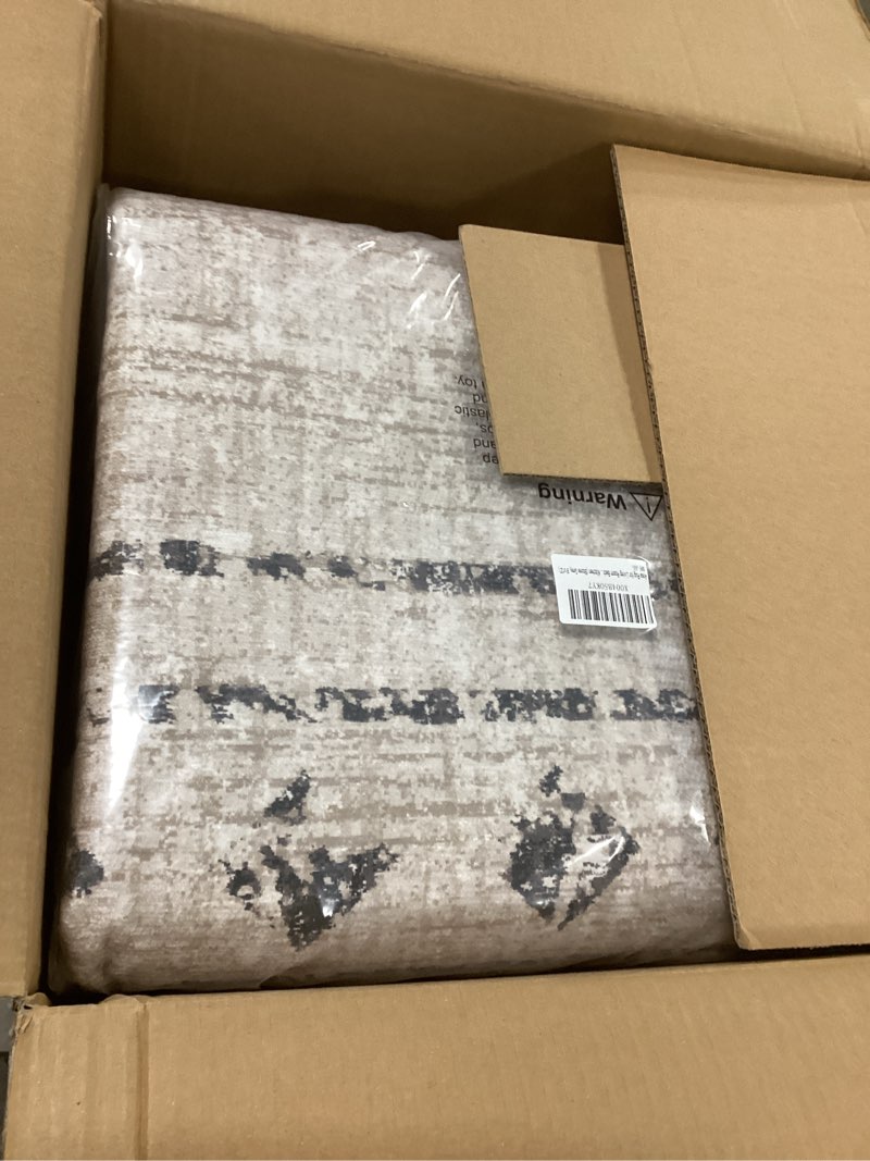Condition photo showing New/Like New for ILANGO Area Rugs 9'x12' for Living Room Machine Washable Grey Area Rugs Modern Dedroom with Rubber Backing Non Slip Carpet for Farmhouse Dining Room, Ultra-Thin, Foldable, Easy Clean Tulum | Light Grey 9' x 12' (9'×12')