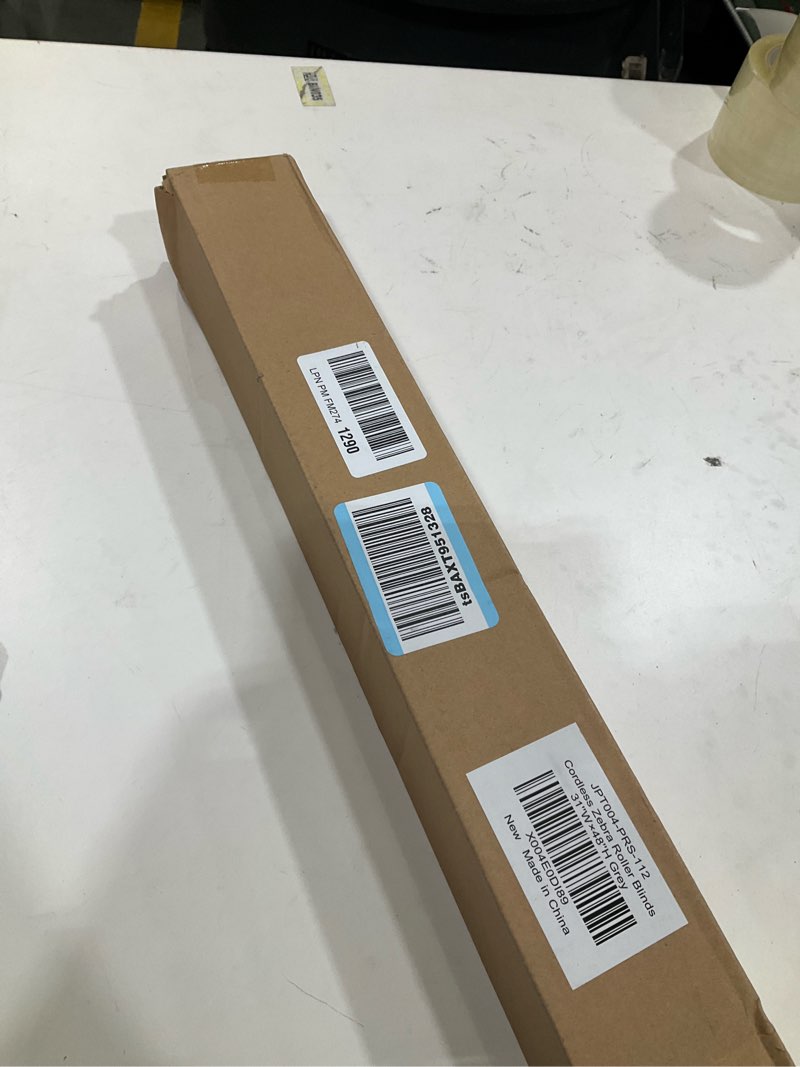 Condition photo showing Good Condition for LazBlinds No Tools No Drill Cordless Zebra Blinds for Windows, Dual Layer Light Control for Day and Night, Light Filtering Privacy Roller Blinds and Shades for Home, 31" W x 48" H, Grey Grey 31"W x 48"H