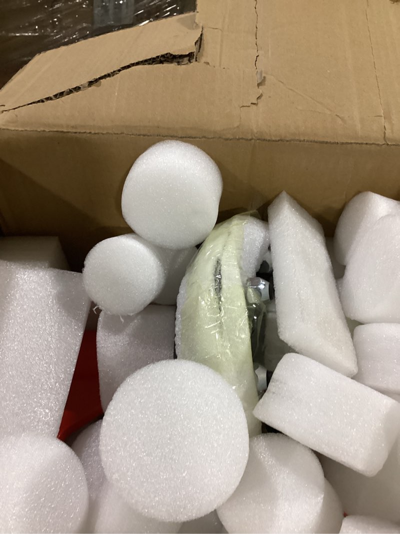 Condition photo showing As Is for red 8 holes shipping container wheels kit with heavy duty axle & ratchet strap - fast, safe 20ft-40ft container transport