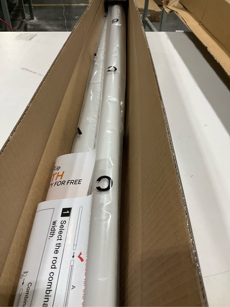 Condition photo showing Good Condition for ALLZONE Tension Curtain Rod for Window, 83-123 Inches, Heavy Duty Curtain Rods No Drilling, Non-Slip Bathroom Shower Tension Rod, Renter Friendly, Adjustable, Spring Loaded, Extra Long, White White 83-123 Inches
