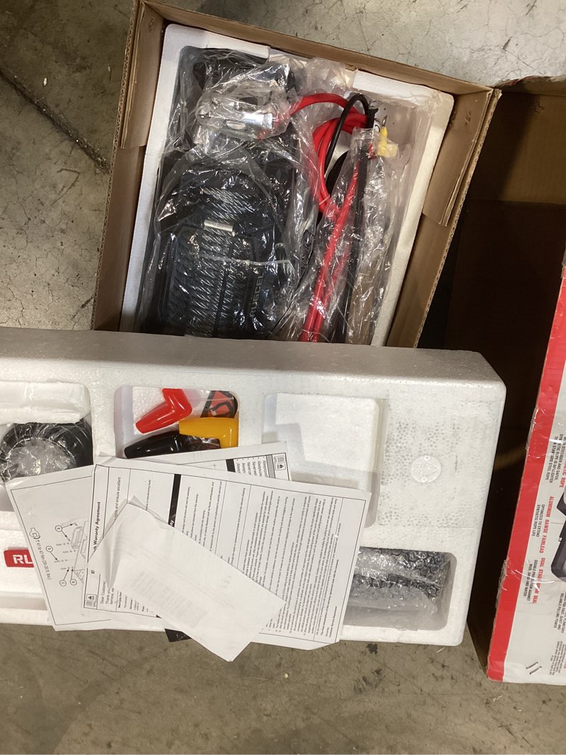 Condition photo showing Good Condition for rugcel winch 13500lb 12v waterproof electric steel rope winch with roller fairlead,2 in 1 wireless remote control, wired control,for truck suv, trailer winch tank 13500 steel