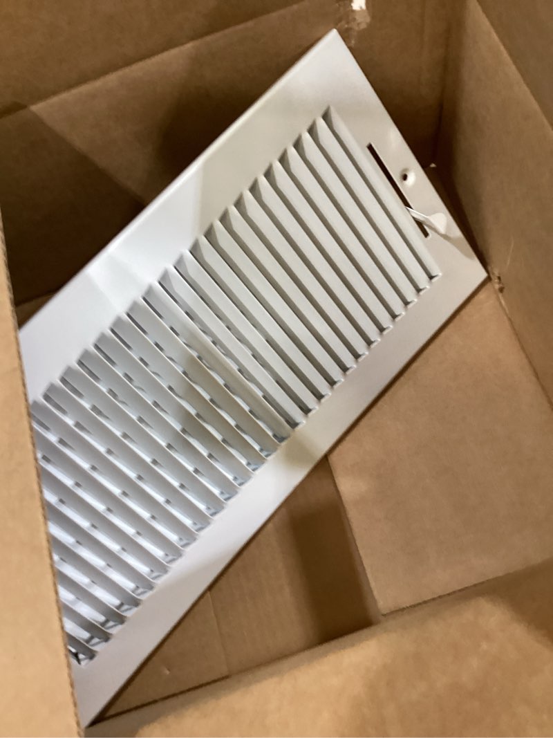 Condition photo showing New/Like New for fits 14x6 duct opening 1 way steel air supply diffuser by handua | register vent cover grille for sidewall and ceiling | white | outer dimensions: 15.75" x 7.75" 1 14" x 6" [duct opening]
