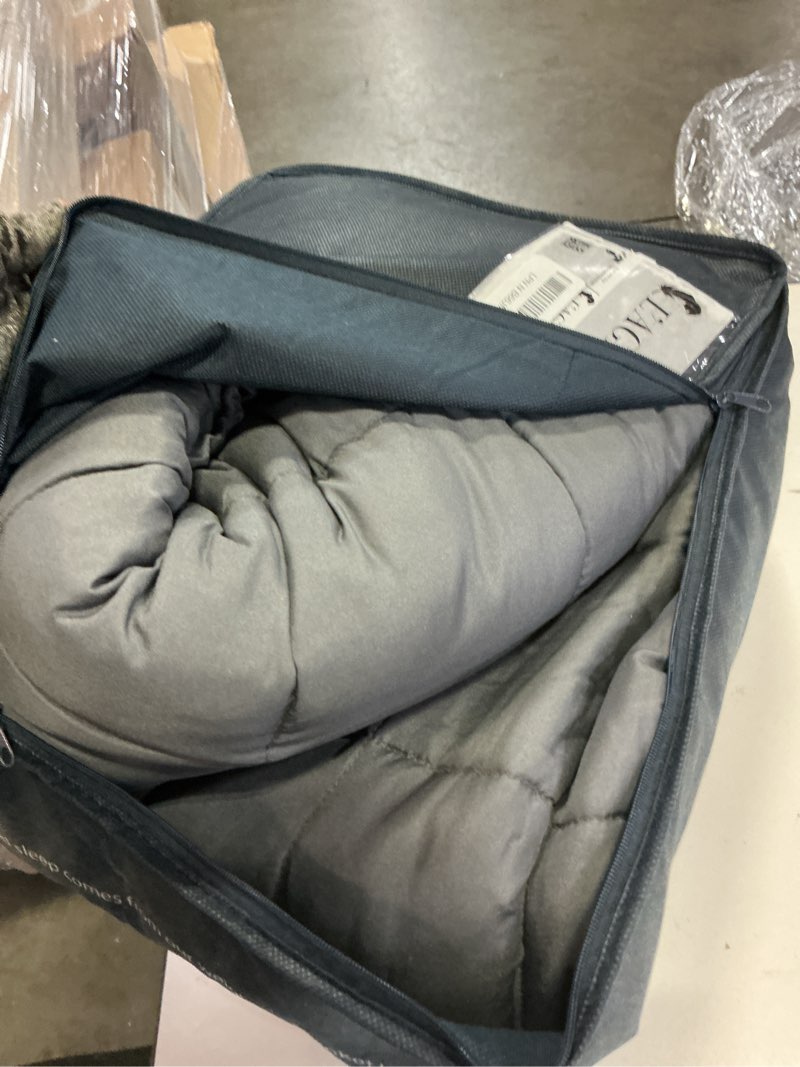 Condition photo showing As Is for weighted blanket (15lbs 60"x80" queen size) cooling breathable microfiber material with glass beads big heavy blanket for adult all-season summer fall winter soft thick comfort 01-dark grey 60" x 80" | 15lbs