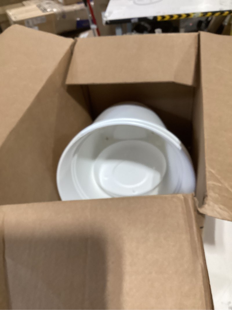Condition photo showing As Is for amazon basics plant pot with saucer, 8 inch, white, 1-pack