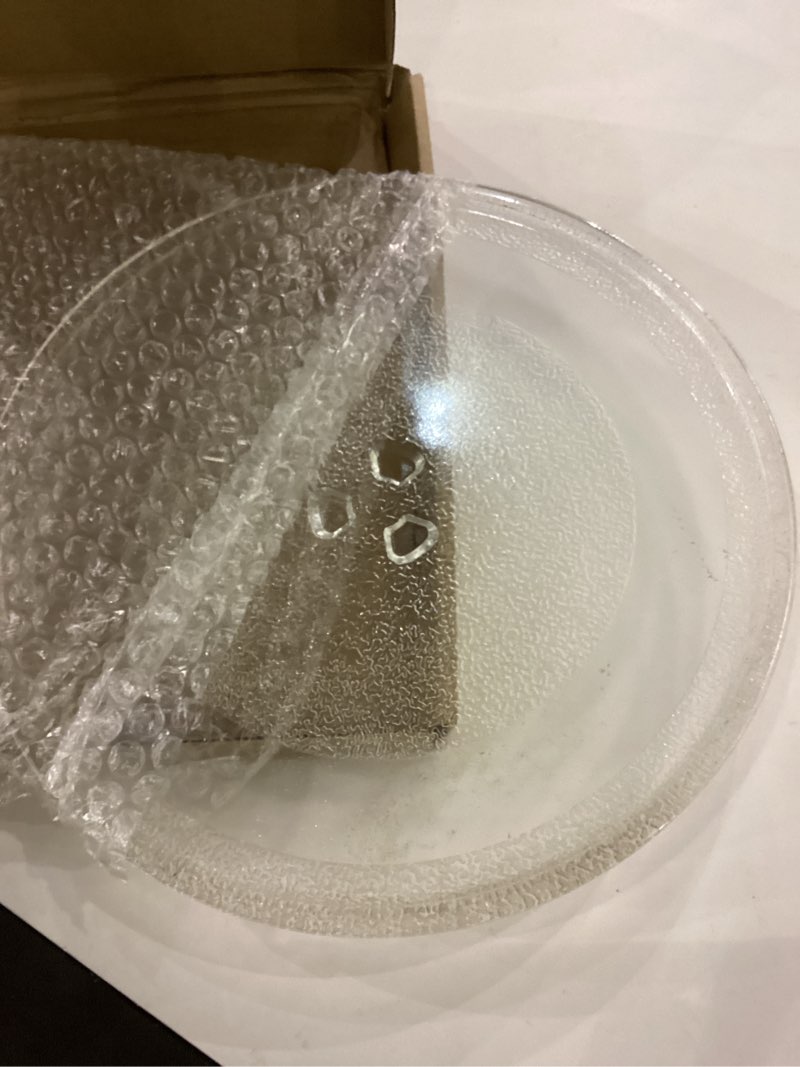 Condition photo showing Good Condition for 10" Microwave Turntable Compatible with GE WB49X10229 WB49X0688, 10 inch Replacement Microwave Glass Plate for Daewoo 3517203600, Panasonic A060140L0TU A0601-1000 10" Small Coupler Hole